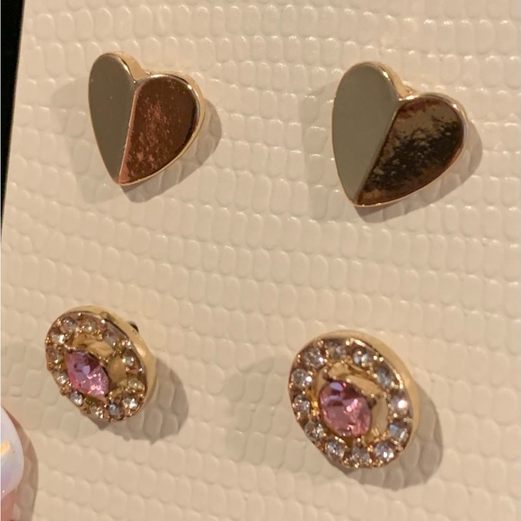 Hearts and Pink Sparkle Earrings, Two Sets of Earrings, New - Picture 3 of 9